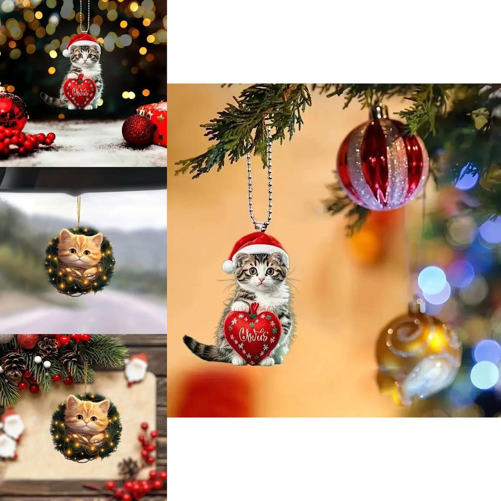 Kreative Cartoon Katze Acryl Deko Hängeanhänger für Autoinnenzubehör