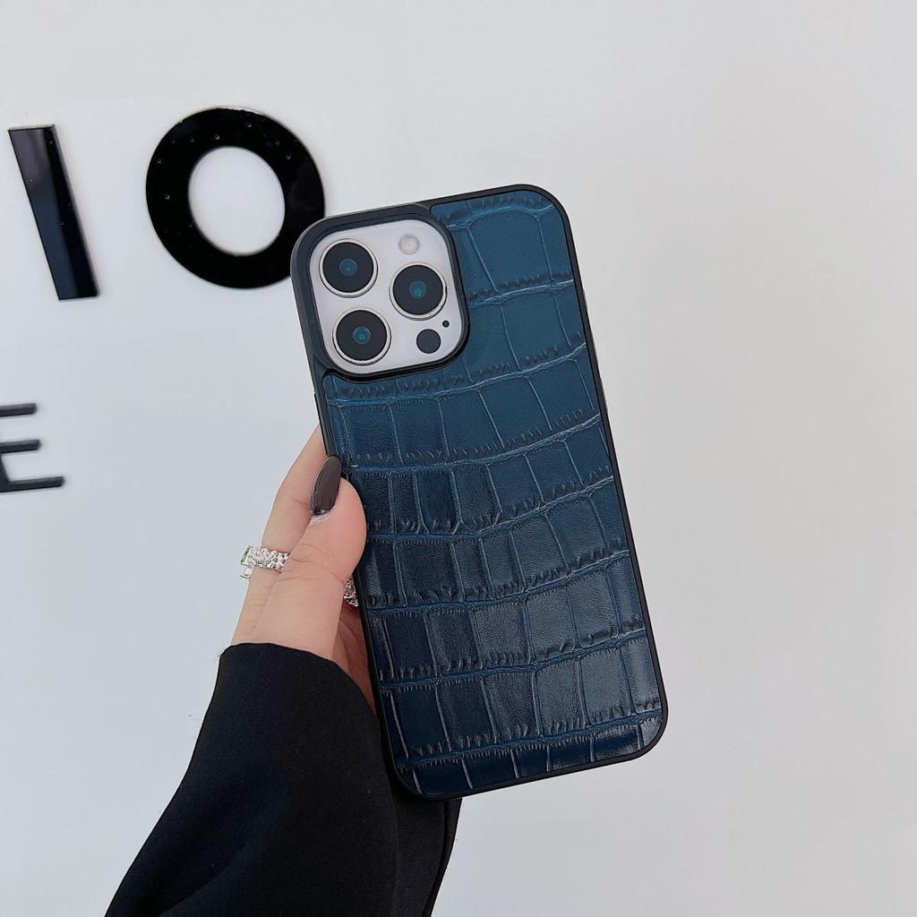 Coque de téléphone à motif crocodile pour Apple iPhone 16Promax - Cuir PU Bord PC Créatif Antichoc Couverture Complète sur iPhone