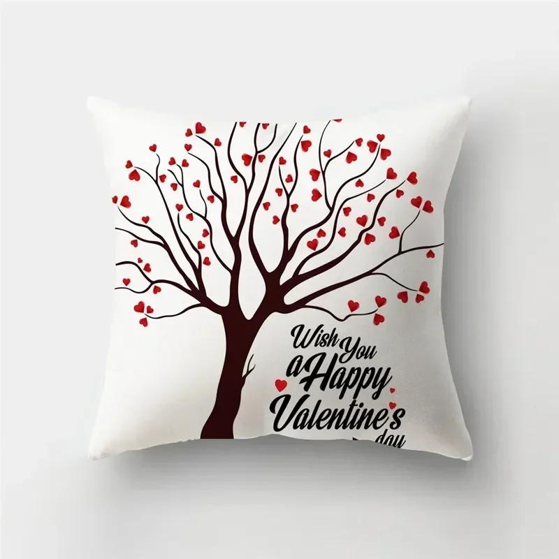 45*45cm Red Pink Heart Pillowcase Home Decor Seat Living Room Sofa Pillowcase Valentines Day Love Cushion Cover