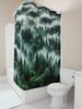 Nature Lovers Paradise Forest Shower Curtain Misty Mountains Dense Greenery Bath Decor Serenity Spa Style Complimentary Hook