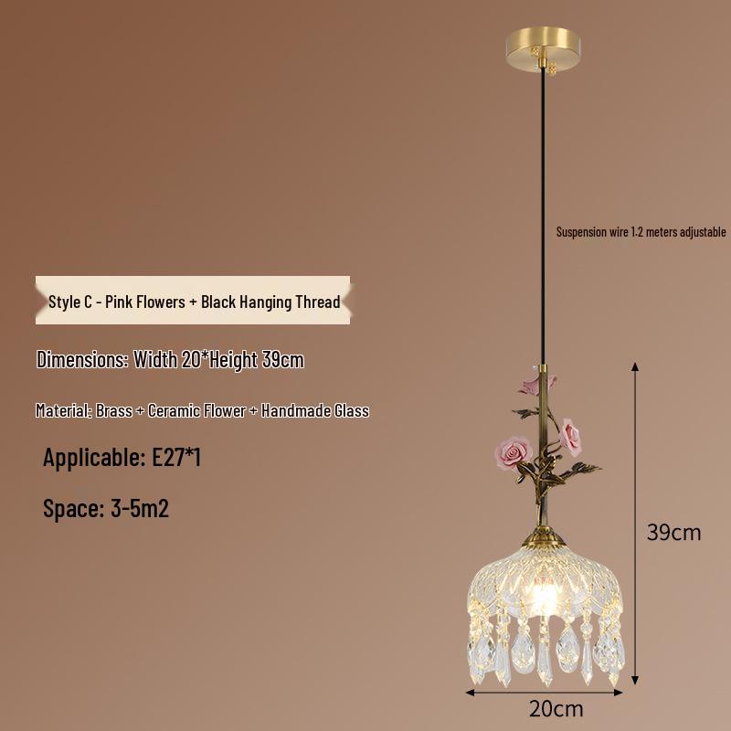 American Minimalist Copper Pendant Lamp for Modern Bedside Use