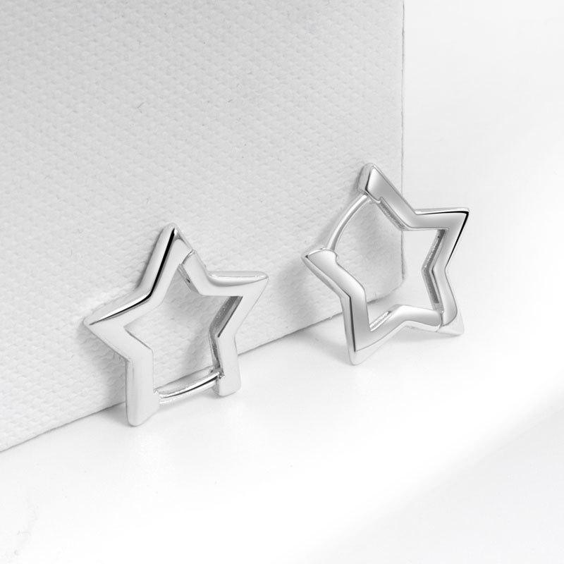 Hypoallergenic Starlike Earrings 18K Gold Plated Star Shape Hoop Earrings for Women Star Ear Buckle Minimalist Jewelry