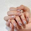 Medium and Long Simple Love Lines Irregular Corrugated Fake Nails European Square Wearing Armor