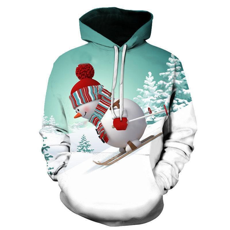 3D Snowman Cartoon Hoodie: Unisex Loose-Fit Sweatshirt for Spring & Autumn 2025