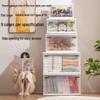 Side-Opening Transparent Storage Box with Lid for Clothes, Toys, and Books - Large Plastic Organizer for Wardrobes.