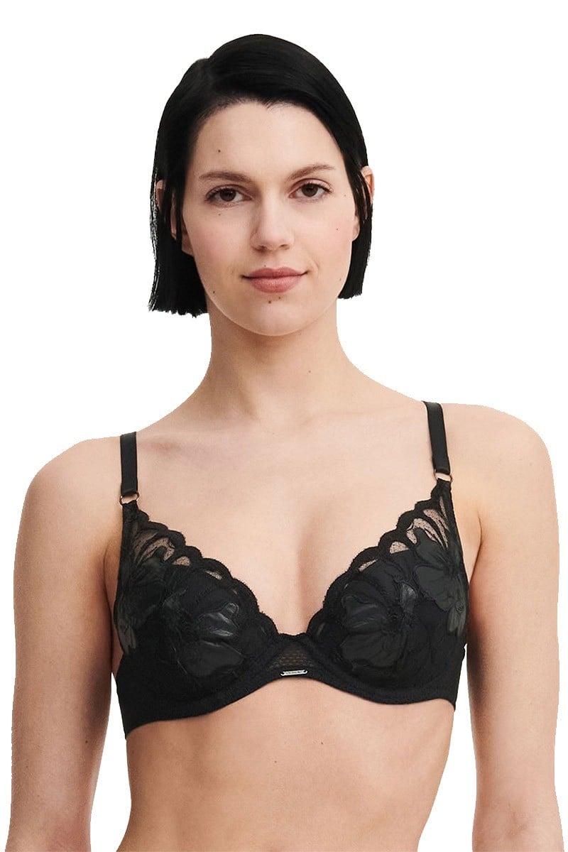 

Бюстгальтер із ущільненою чашкою Chantelle (95297) 75C прозорий колір чорний