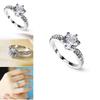 Elegant Womens Geometric White Copper Ring With Faux Diamond For Weddings And Engagements
