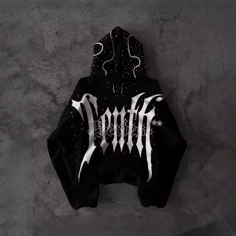 Europeiska och amerikanska boktryckta gotiska personliga street Harajuku trend lösa herr- och damhuvtröjor