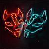Anime Decor japońska maska lisa Neon Led Light Cosplay maska impreza z okazji halloween Rave Led maska taniec Dj Payday kostium rekwizyty