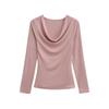 Women's Sexy Slim-Fit Low-Cut Long Sleeve T-Shirt: Spicy & Chic Solid Color Base Layer