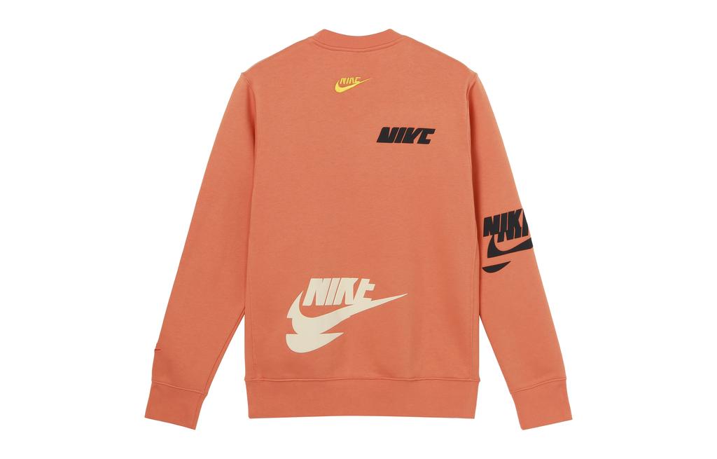 Nike Sportswear Essentials Sweatshirts Men's Orange Crew Neck Thickened Regular DM6876-808