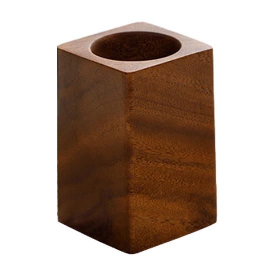 Drewniany Orzechowy Pojemnik na Długopisy Pojedyncza Tubka w Stylu Ceremonii Herbacianej Organizer Ręcznie Robiony Przechowywanie na Biurko na Pędzle Narzędzia Elegancki Wystrój Biura