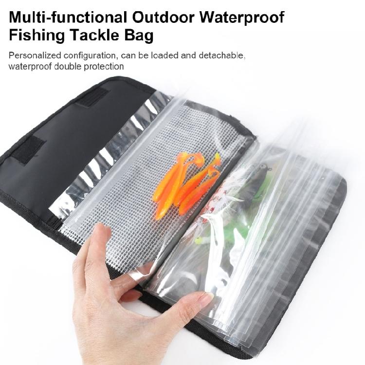 Plastic Baits Binder with Lure Bag Soft Worm Storage Pouch Water Resistant Bag Small Fishing Tackle Binder Bag