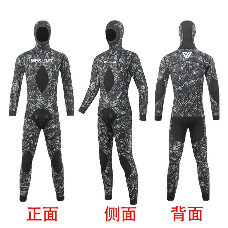 Herren 3mm 5mm Neopren Neoprenanzug Set Mit Kapuze Separater Anzug Freitauchen Surfen Schnorcheln Angeln Warmwasser Sportarten