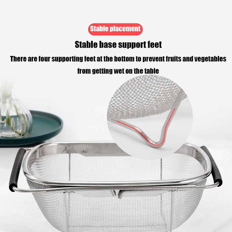 Kitchen Accessories Drain Basin Kitchen Sink Filter Stainless Steel Wash Vegetable Basket Multifunctional Telescoping Strainer