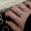 Yousheng Women Ring Simple Style Bright Luster Geometric Smooth Polished Adjustable Decorative Gift Alphabet A-Z Letters Initial Name Finger Ring