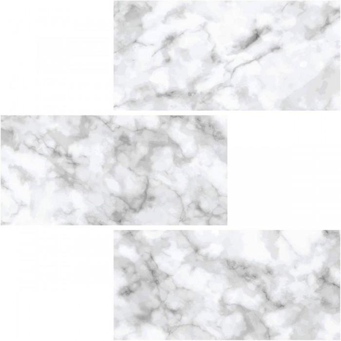 Piastrelle Carrara con decoro pregiato (Confezione da 4) bianco/grigio