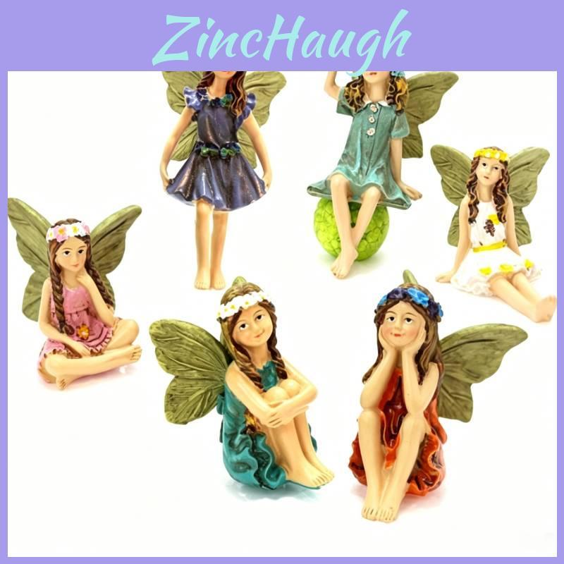 Garden Resin Fairy Figurine Set With Sculpting And Polishing For Home Decor Gift