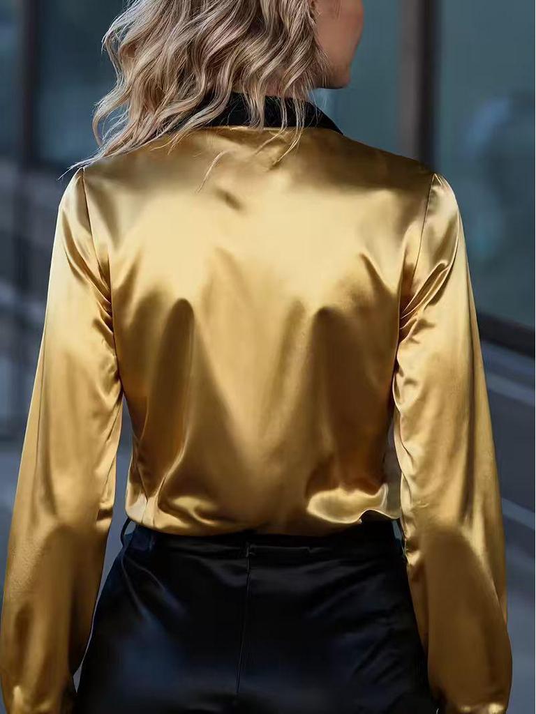 2026 Spring Women's European & American Soft Silk Long-Sleeved Shirt - New Exclusive Top