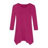 Women's Fashion Casual V-neck Seven-point Sleeve Shirt Belted Loose Comfortable Top
