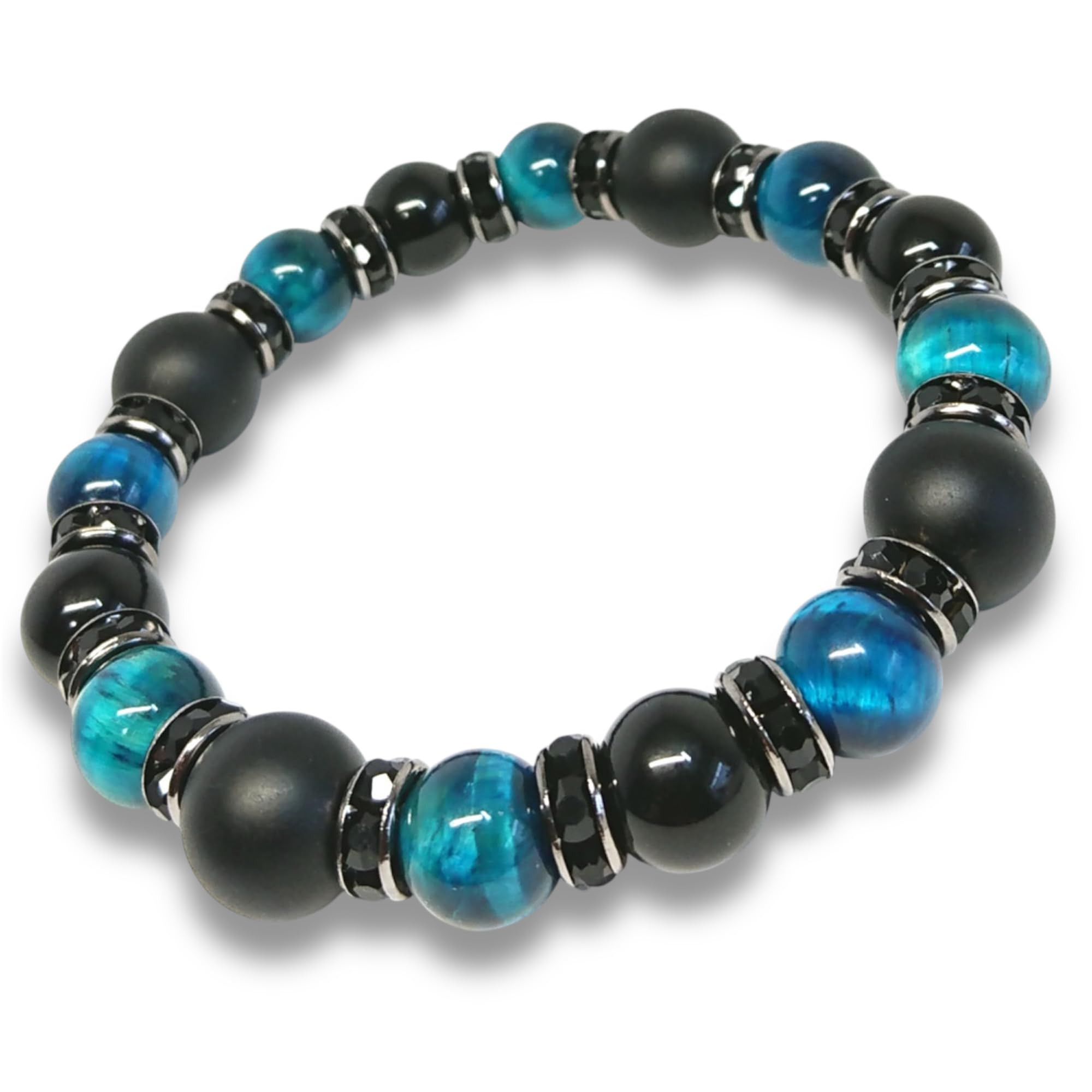 

Natural Stone Power Stone Bracelet for Men and Tiger and Matte Includes a Luxury Suede Drawstring Bag with Brand [BLESSING M style] [Fortune, Work,