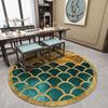 Chiness Style Round Carpet for Living Room Geometric Wave Print Floor Mat for Bedroom Kids Room Computer Chair Parlor Area Rugs