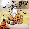 Cartoon, Halloween, Terrifying Pumpkin Ghost, Window Stickers, Festival Decoration, Static Stickers, Party Decoration Stickers, Festival Glass Sticker