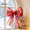 Hanging Bow Ornaments for Porch Christmas Acrylic Ornament, 2D Flat Decoration Colorful Lantern Print Bows Tree, Window, Wall Holiday Home Decor