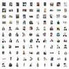 110 Pieces of Windbreaker Doodle Stickers Decorative Skateboard Suitcase Waterproof Stickers
