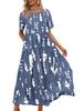 2024 New Women's Summer Mid-Length Printed Pullover Dress