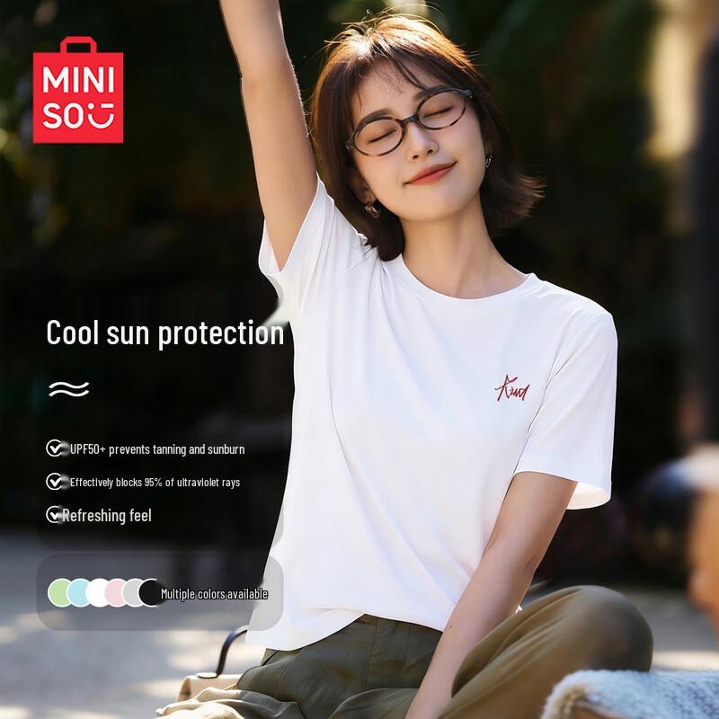 Женская быстросохнущая бадминтонная футболка MINISO из ледяного шелка S