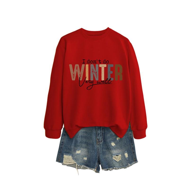 Womens Long Sleeve Round Neck Graphic Print Loose Fit Sweatshirt Casual Fashion Top