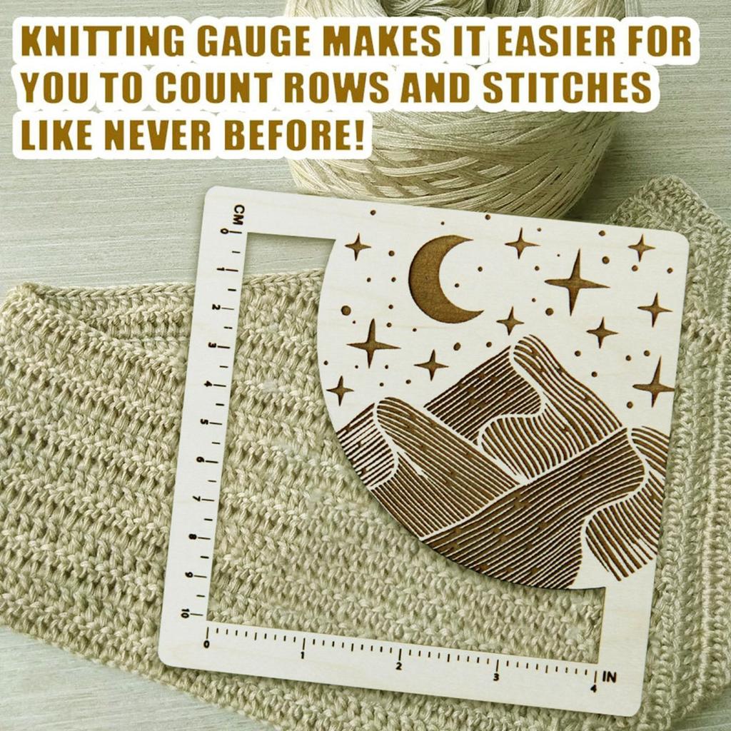 Wooden DIY Knitting Board with Stitch Markers - Square Handcrafted Yarn Tool for Weaving Art, Durable Craft Gift Set