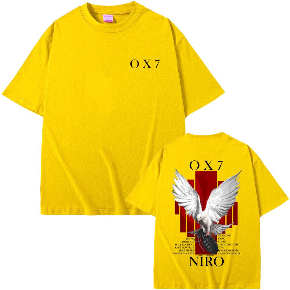 2026 Hot Sale Rapper Niro OX7 Album Graphic T-shirt Men Women Hip Hop Fashion Pop Music T-shirts Male Casual Cotton Vintage T Shirt Streetwear