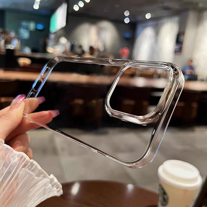 Applicable Pour IPhone 15 Complet Dur 12 Haute Transparence PC Coque de Téléphone Apple 16Pro Transparent 14 Grand Trou 11/13 Étui de Protection