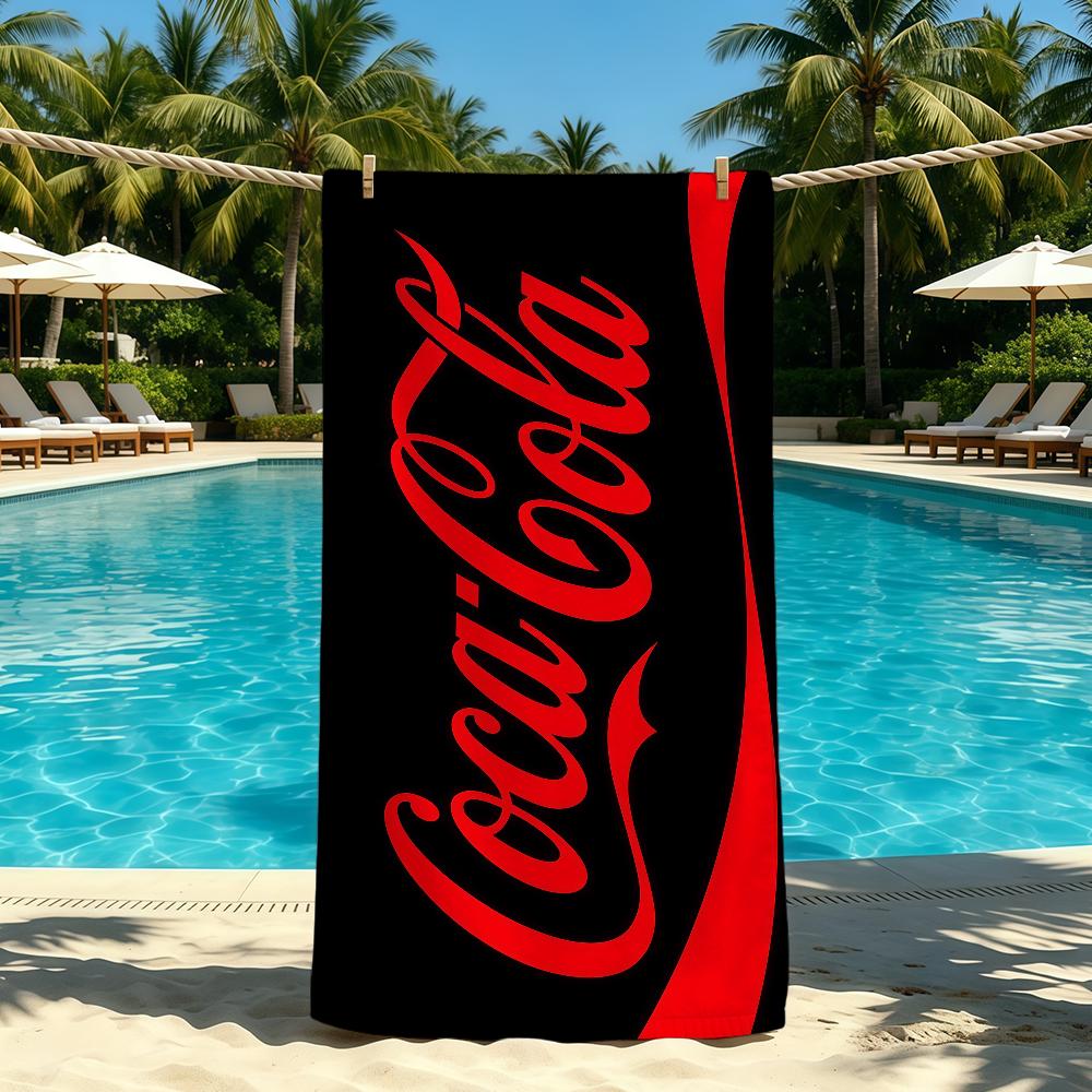 C-Coca-Cola-ES Modny Ręcznik z Logo Na Kemping Plażę Super Chłonny Szybkoschnący Letni Ręcznik