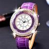 Fashion Ladies Rhinestone Quartz Watches Leather Strap Quicksand Crystal Casual Wrist Watch