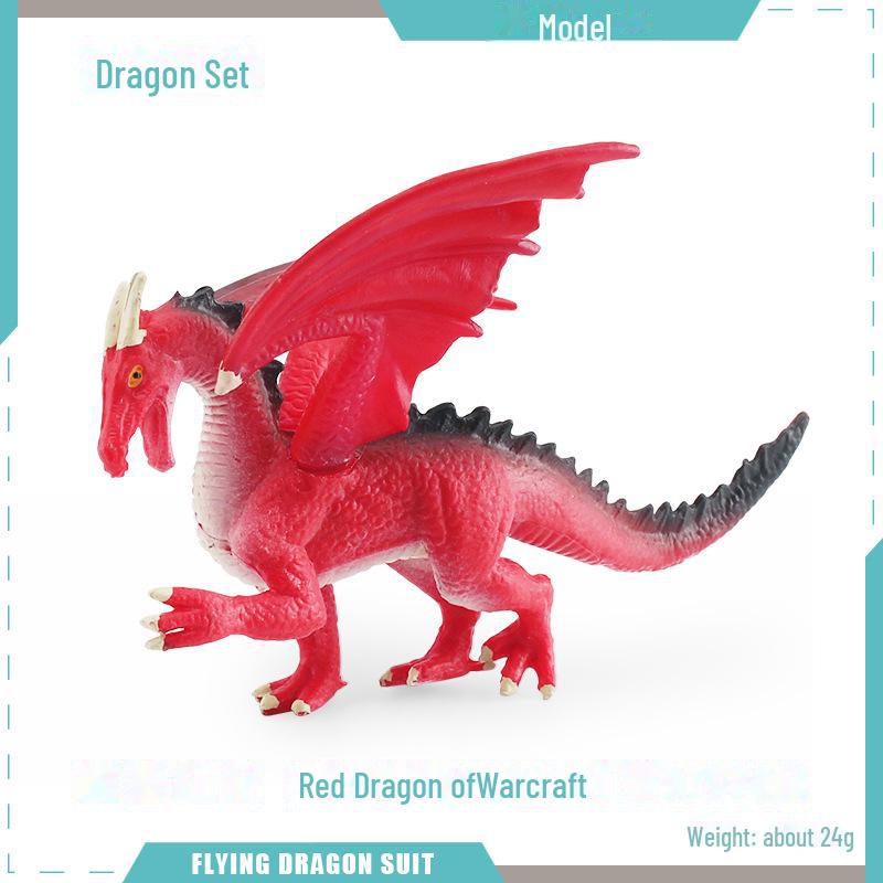 Warcraft Dragon Model Toy: Fire Rock & Stone Dragon, Movable Jaw, Dinosaur Ornament