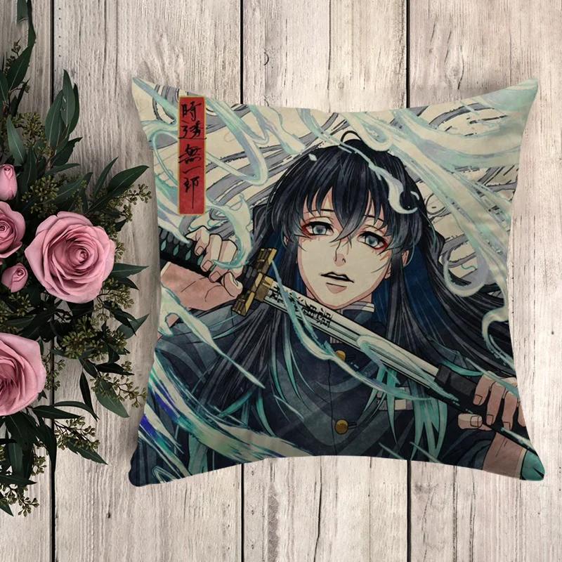 Pillow Demon Slayer Decorative Pillows for Sofa Pillowcase Decor  Cushion Cover X Car Decoration Pillowcases  Fall