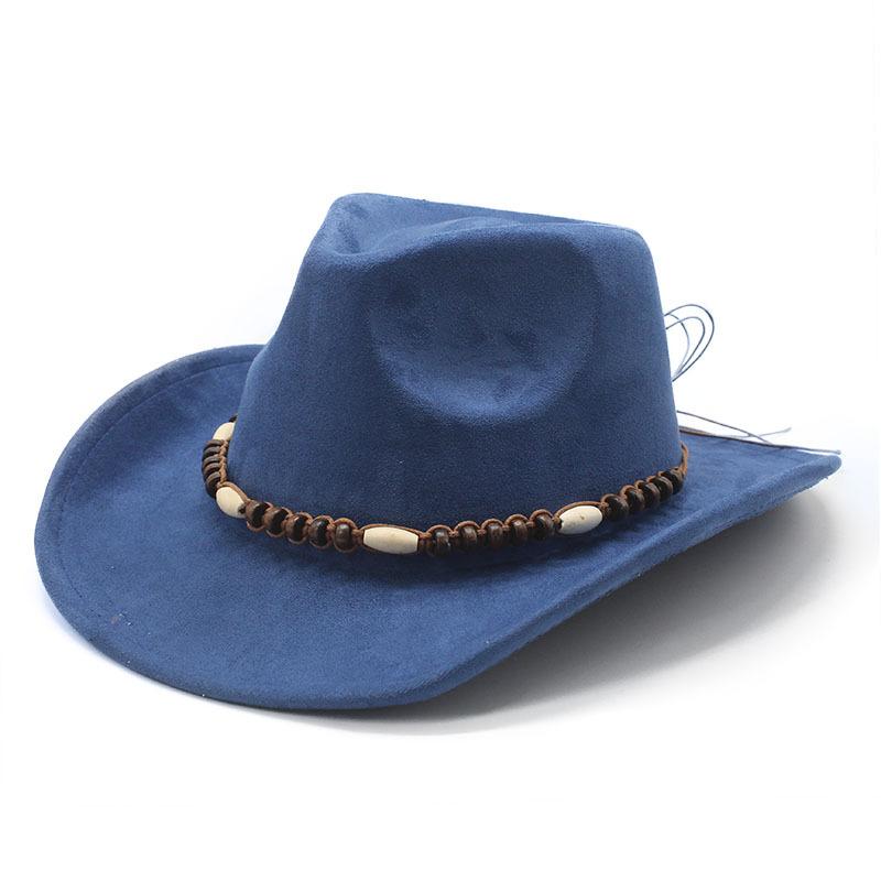 Bohemian Minority Suede Hat Belt Couple Hat Western Cowboy Top Hat