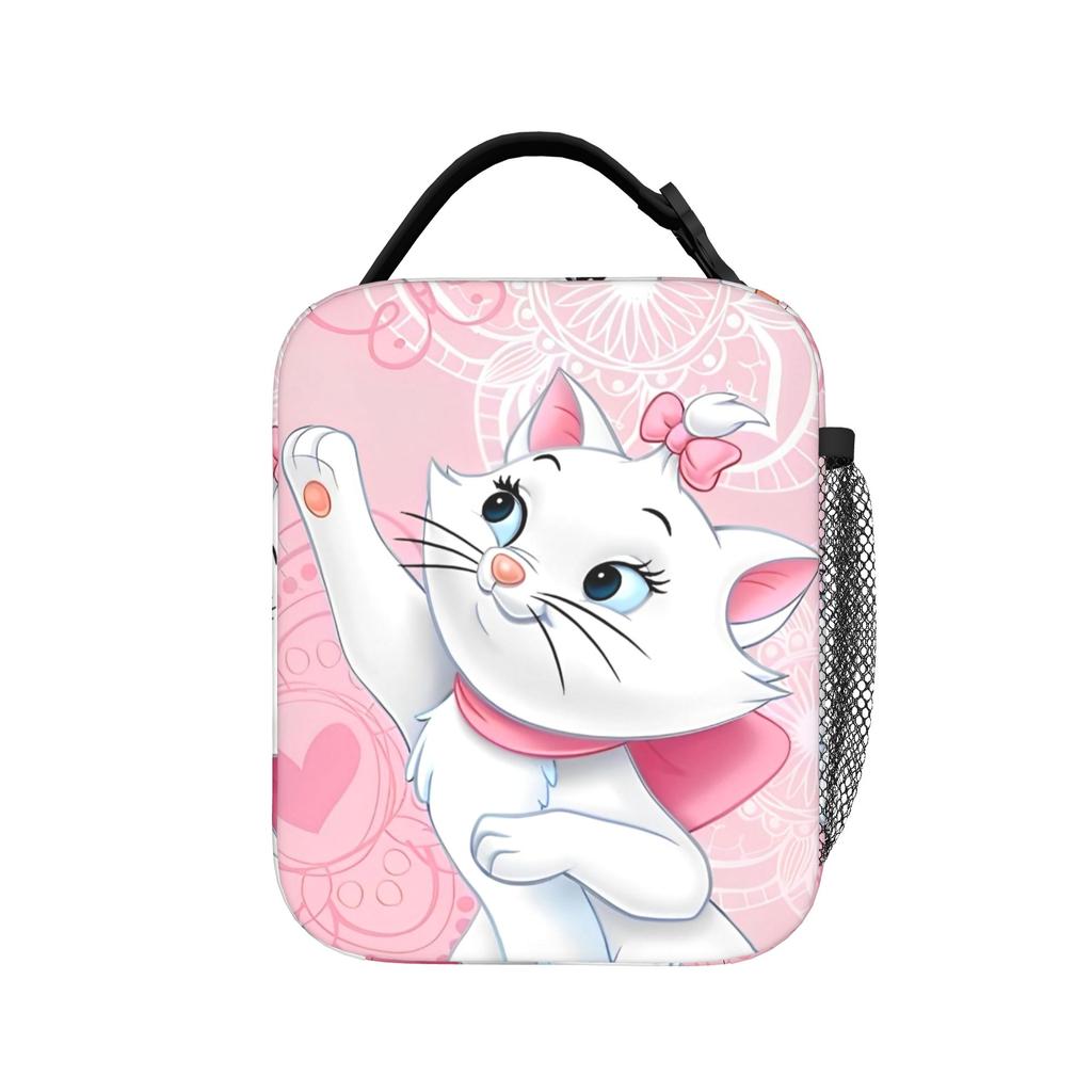 Maries Cat Insulated Lunch Bags Leakproof Cute Cartoon Cat Lunch Container Thermal Bag Tote Lunch Box College Travel Men Women