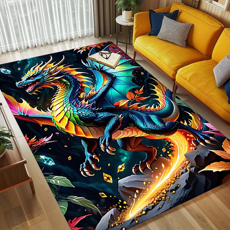 Dragon Fantasy Living Room Nonslip Area Rug Soft Carpet For Bedroom Game Playroom Sofa Office Home Decor Doormat Christmas Gift C9301733