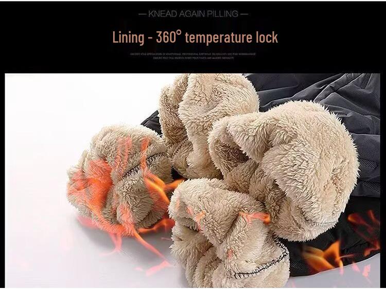 Men's Winter Plus Size Cotton Pants with Lamb's Wool and Velvet, Thick Warm Loose Straight-Leg Casual Joggers