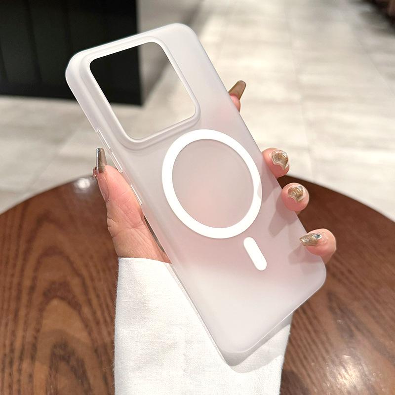 Ultra-Thin Transparent Magnetic Case for Xiaomi 14 Ultra & 15 Pro: Full Coverage, Anti-Drop, Frosted, Simple, Hard Shell
