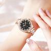 OLEVS Women's Elegant Rose Gold Automatic Mechanical Watch with Diamond Ceramic Band and Skeleton Design, Black/Rose Gold