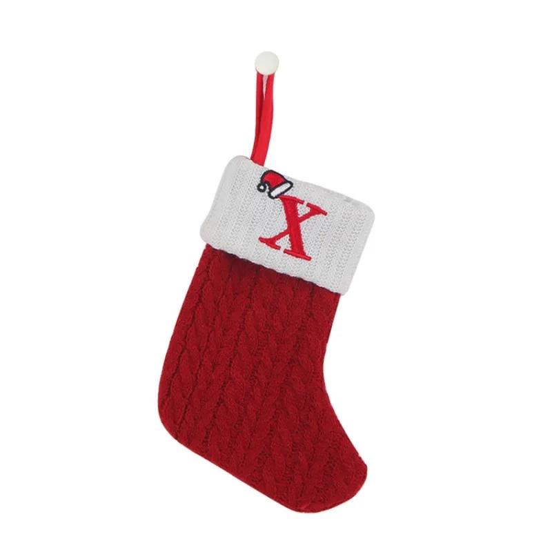 Christmas Socks Pendant Embroidered Children's Candy Bag Letter Christmas Socks Gift Bag Holiday Supplies Christmas Decoration
