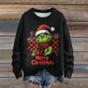 Ladies' Fashionable Casual Long Sleeved Cute Print Round Neck Knitted Yarn