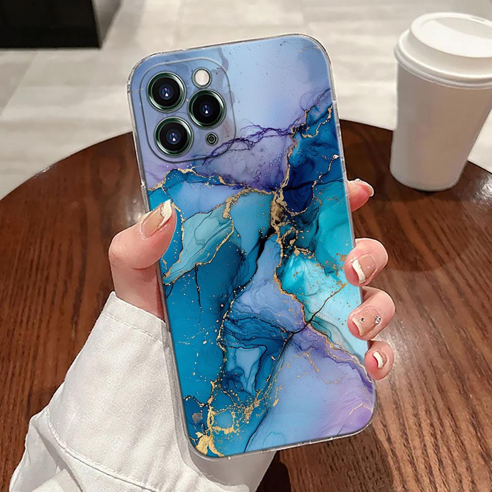 Watercolor Abstract Marble Pattern Case For Apple iPhone 17 16 15 14 13 12 11 Pro Max 16 Plus 16E 17Air 17Pro Phone Cover Funda