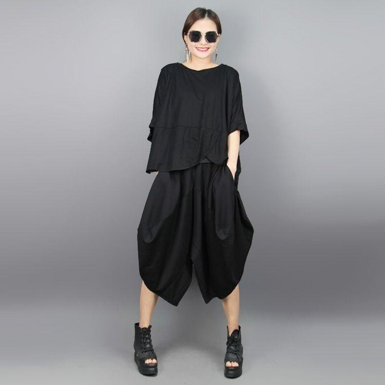 Pantaloni Casual de Vară Plus pentru Femei Pantaloni Harem Pantaloni Floare Mugur Versiune Coreeană Fustă Largă Pantaloni Scurtați