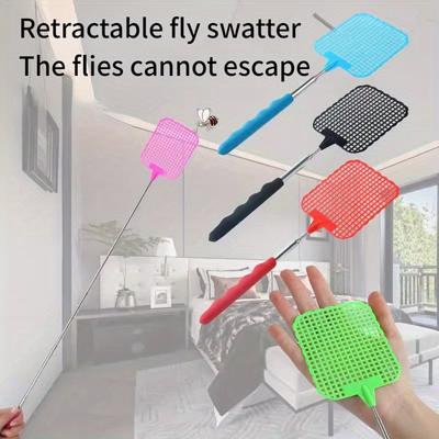 2PCS Raquete Mata-Moscas Retrátil Plástico Alongamento e Espessamento Até 73cm Mata-Mosquitos Doméstico Para Repelir Insetos Interior
